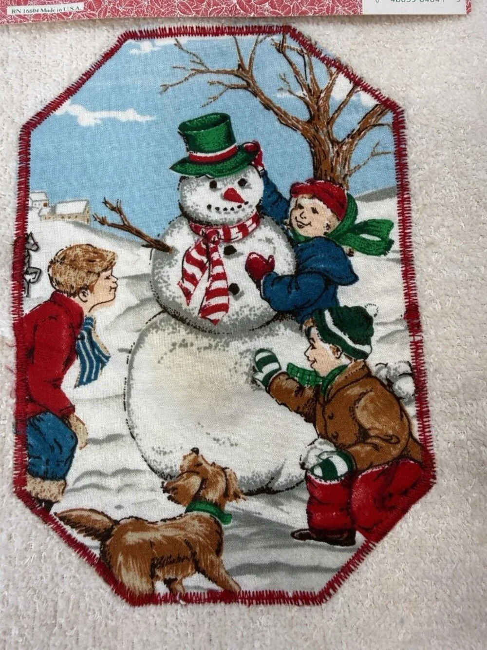 Vintage Christmas Kitchen Scents Hand Towel Snowman USA With Tags